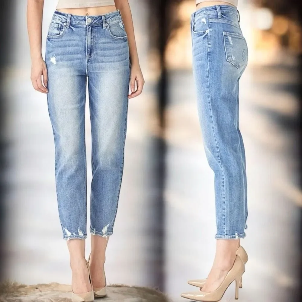 Risen High Rise Boyfriend Jeans Size 1XL